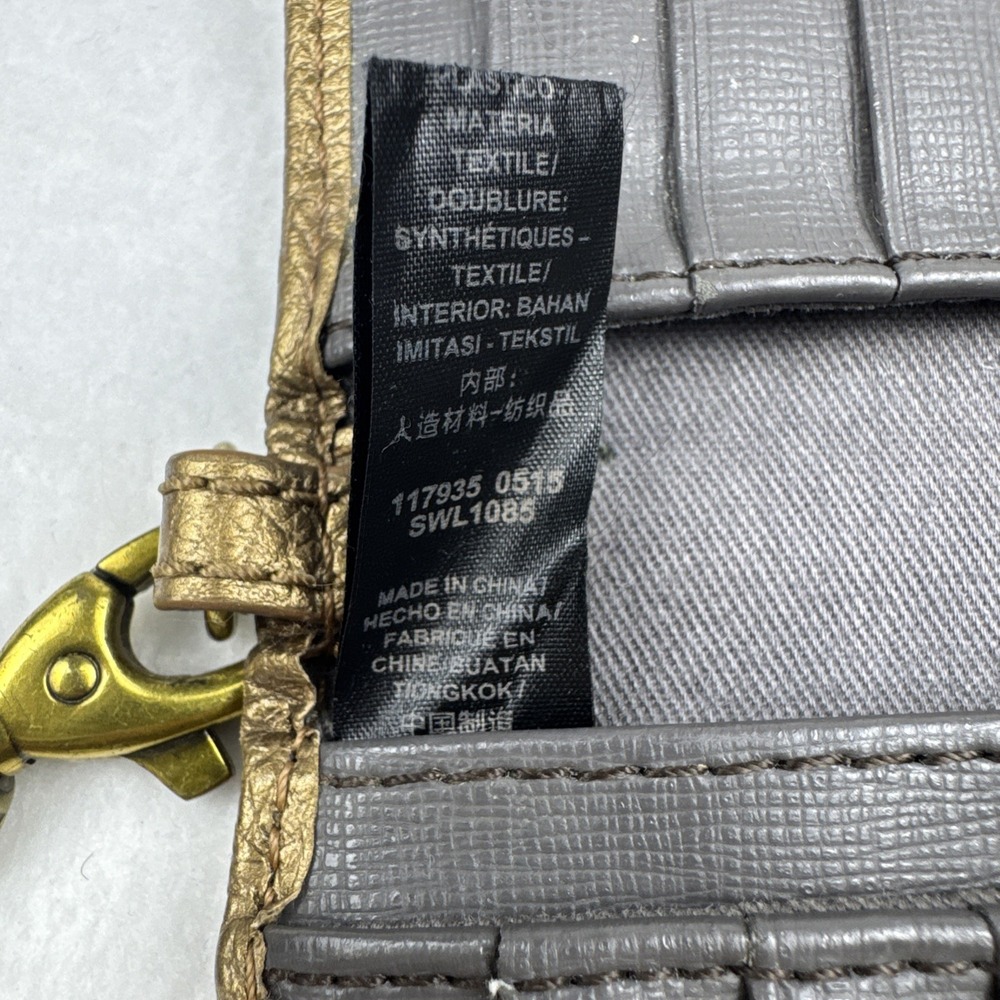 FOSSIL Quinn Slim Wristlet Clutch Bi-Fold Wallet Pebbled Metallic Gold SWL1085 - Picture 2 of 12